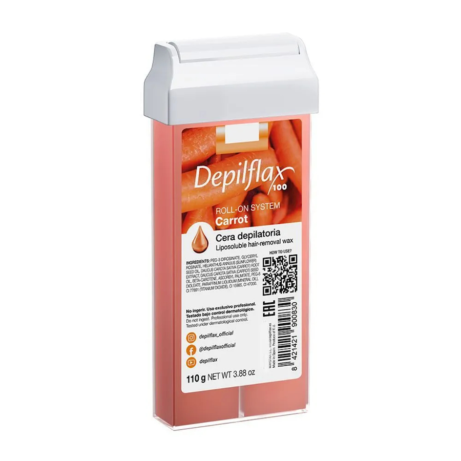 DEPILFLAX 00-310 Воск в картридже 110гр  МОРКОВНЫЙ