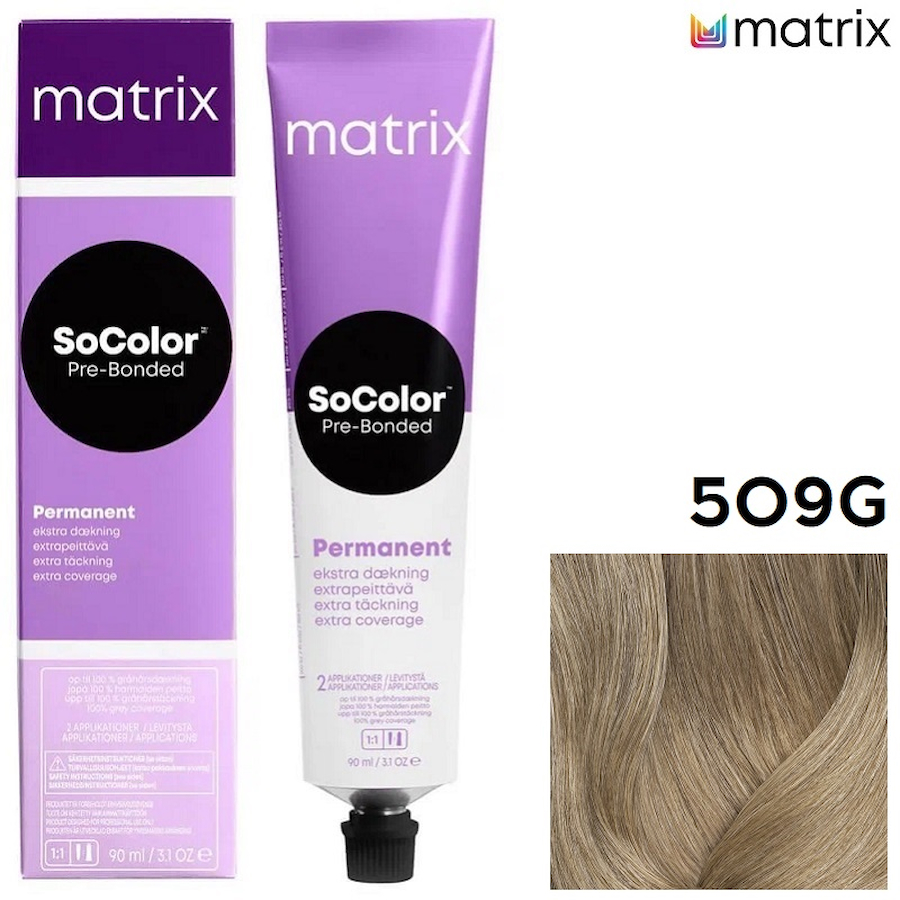 MATRIX SOCOLOR.beauty Краска д/волос 90мл   509G очень светлый блондин золотистый для покрытия трудно поддающейся седины