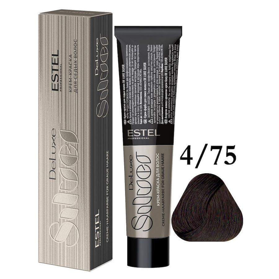 ESTEL DE LUXE SILVER Краска д/волос 60мл    4/75 шатен коричнево - красный