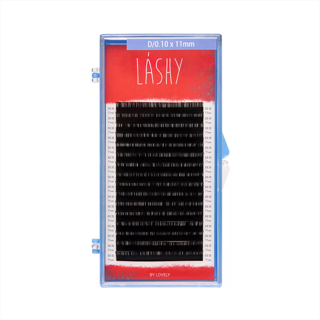 LOVELY Ресницы LASHY - 16 линий  черные   MIX  M  0.07  9 - 12мм