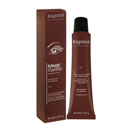 KAPOUS MAGIC KERATIN Краска д/бровей и ресниц 30мл  ИССИНЯ - ЧЕРНЫЙ