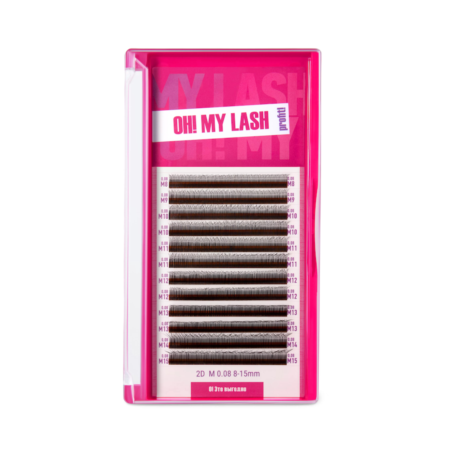 OH MY LASH Ресницы в пучках 2D - 12 линий  черные  MIX  L  0.10  7 - 12мм