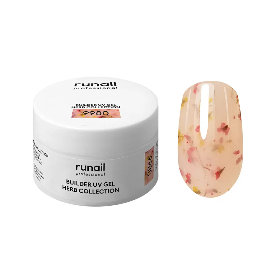 RUNAIL 9980 Моделирующий УФ - гель с сухоцветами 15гр  №9980