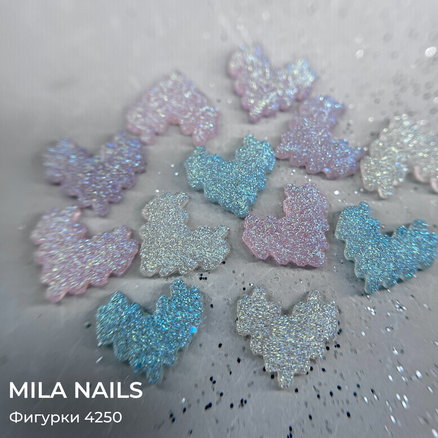 MILA NAILS Фигурки СЕРДЕЧКИ  4250  12шт 10мм  МАРМЕЛАДНЫЕ