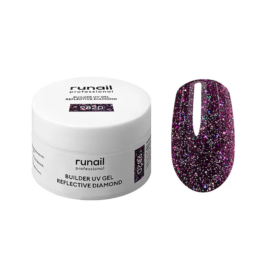 RUNAIL 9820 Гель светоотражающий REFLECTIVE DIAMOND 15мл