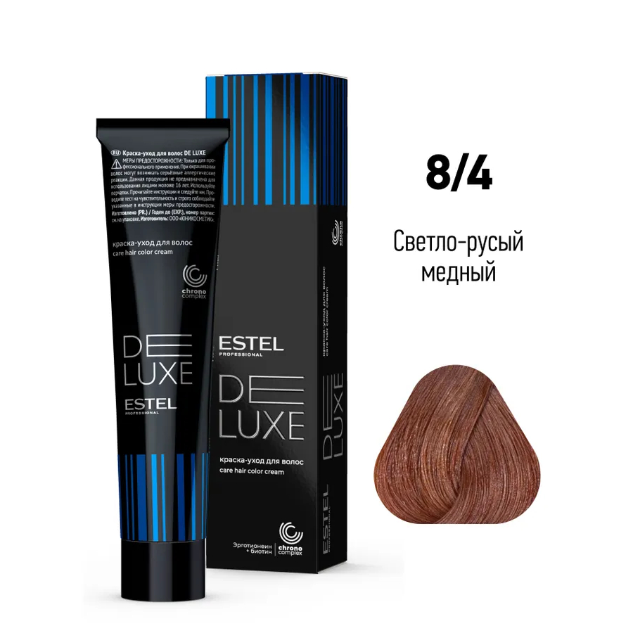 ESTEL DE LUXE Краска д/волос 60мл    8/4 светло - русый медный