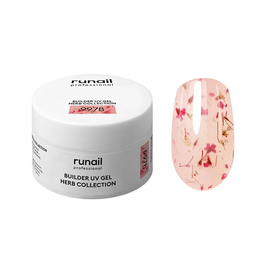 RUNAIL 9978 Моделирующий УФ - гель с сухоцветами 15гр  №9978