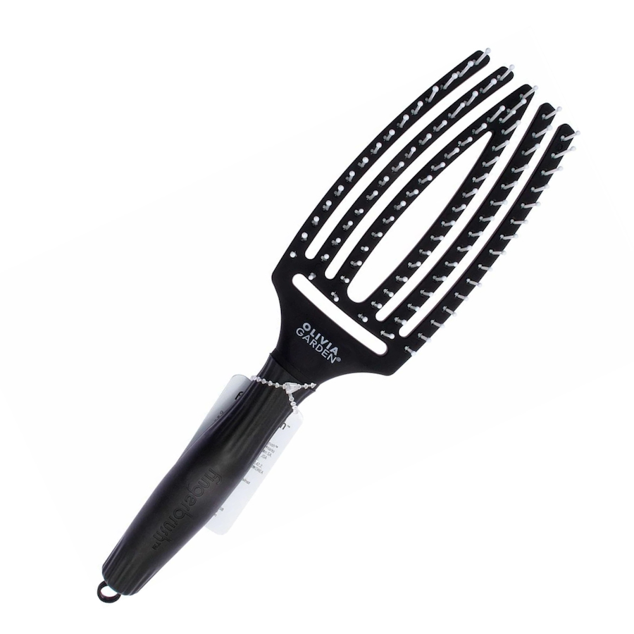 OLIVIA GARDEN Щетка д/волос FINGERBRUSH CARE ICONIC NYLON BRISTLES BLACK M  ID1393