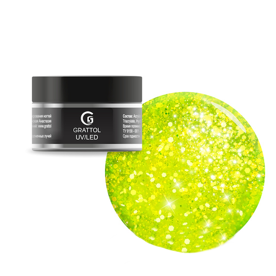 GRATTOL Гель камуфлирующий CAMOUFLAGE GEL OPAL NEON 15мл  №01