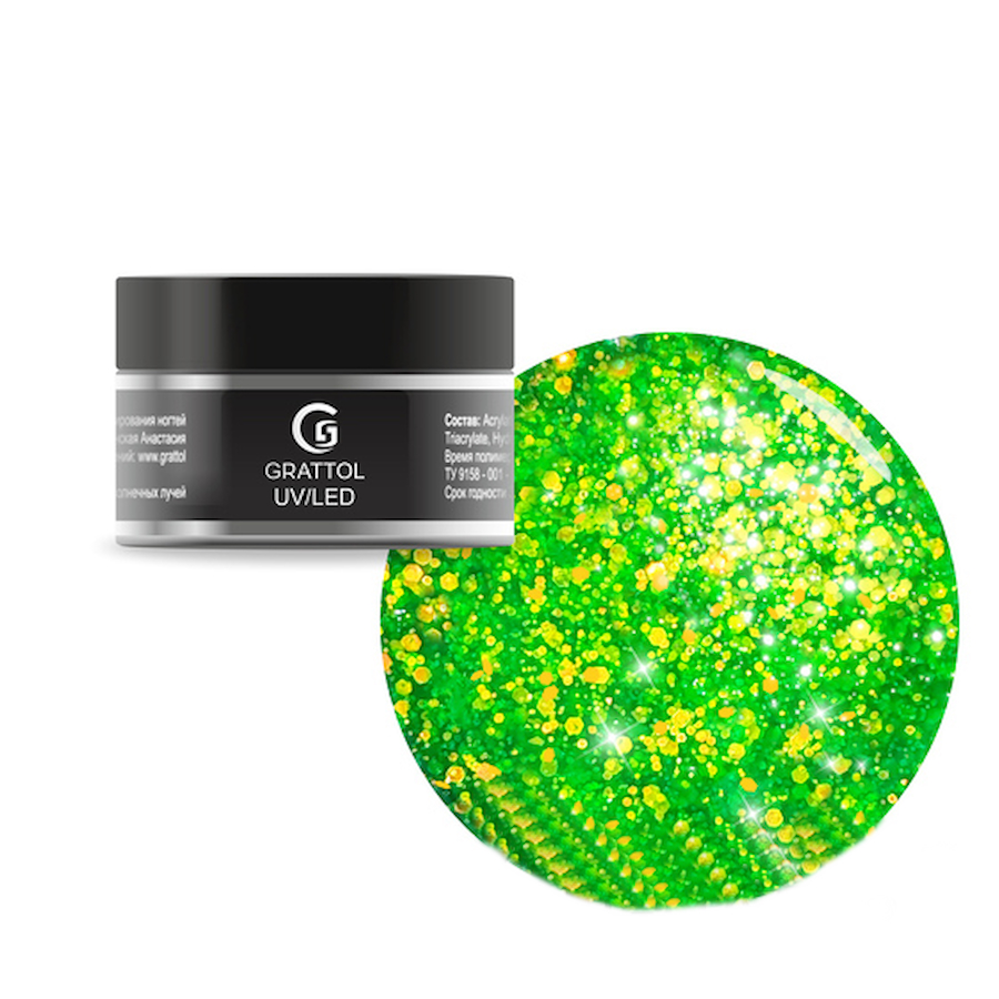 GRATTOL Гель камуфлирующий CAMOUFLAGE GEL OPAL NEON 15мл  №06