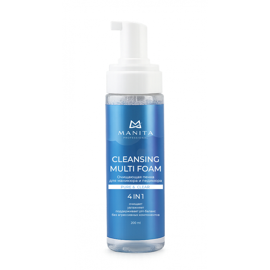 MANITA Пена очищающая д/маникюра и педикюра 4 в1 200мл  PURE CLEAR