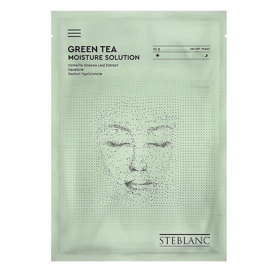 STEBLANC Тканевая маска д/лица увлажняющая с экстратом зеленого чая 1шт