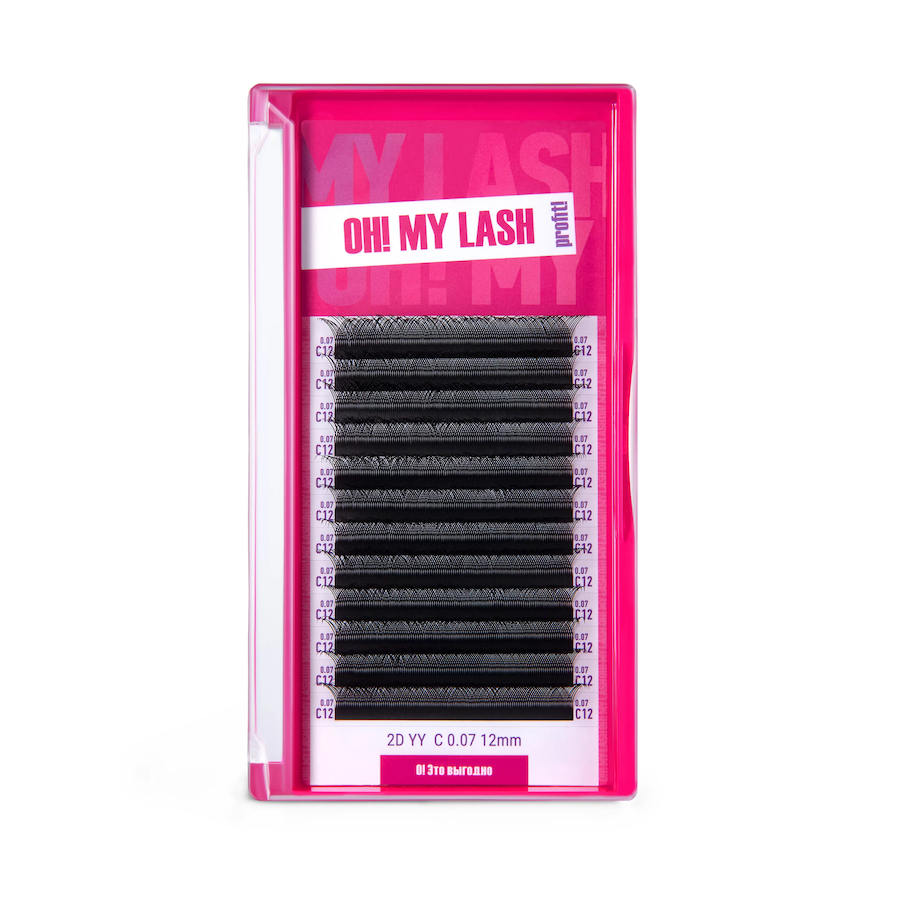 OH MY LASH Ресницы в пучках 2D-YY - 12 линий  черные  MIX  D  0.10  8 - 15мм