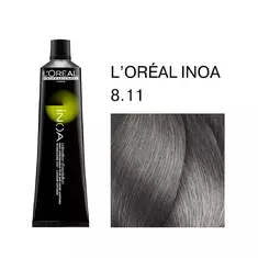 LOREAL INOA Стойкий краситель д/волос без аммиака и без запаха 60гр   8.11