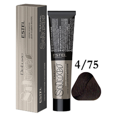 ESTEL DE LUXE SILVER Краска д/волос 60мл    4/75 шатен коричнево - красный