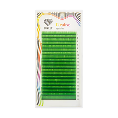 LOVELY Ресницы CREATIVE зеленые   MIX  D  0.10  7 - 13мм