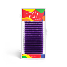 LOVELY Ресницы RILI SWEETY - 16 линий  фиолетовые   MIX  M  0.07  7-14мм