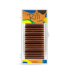 LOVELY Ресницы RILI TOFFEE - 16 линий светло коричневые   MIX  D  0.07  8 - 15мм