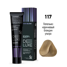 ESTEL DE LUXE Краска д/волос 60мл   117 пепельно - коричневый блондин ультра