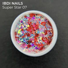 IBDI NAILS Декор  1077  глиттер-звездочки SUPER STAR 07