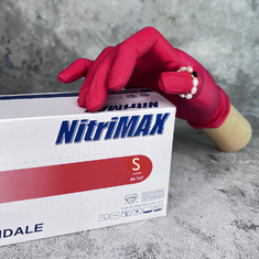 NITRIMAX Перчатки нитриловые КРАСНЫЕ  S  100шт