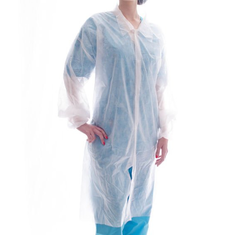 ОПТИ ТРЕЙД Халат одноразовый на кнопках 10шт  БЕЛЫЙ с рукавами
