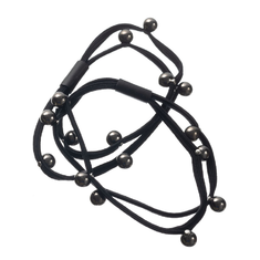 DEWAL BEAUTY Резинки д/волос DBR3769 черные  ТЕМНЫЕ БУСИНКИ