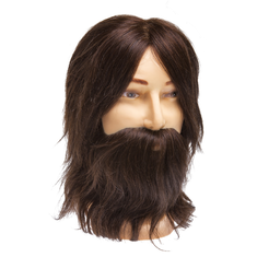 DEWAL Голова M-880BD-6 мужская натуральные волосы с усами и бородой 35см  ШАТЕН