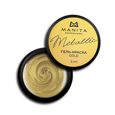 MANITA Гель - краска с липким слоем METALLIC 5мл  GOLD