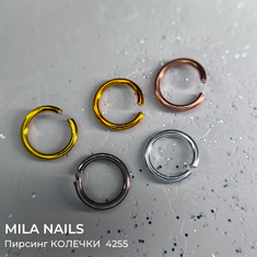 MILA NAILS Пирсинг КОЛЕЧКИ  4255  80-90шт 0.5мм  МИКС 5 ЦВЕТОВ