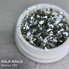 MILA NAILS Хлопья ОДНОТОН  3312  ШАМПАНЬ