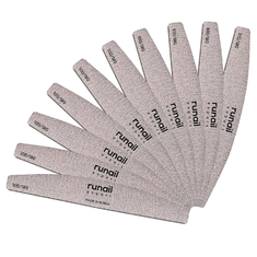 RUNAIL 9365 Пилка д/ногтей ПОЛУКРУГЛАЯ 100/180 10шт