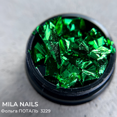 MILA NAILS Фольга ПОТАЛЬ  3229  зеленый