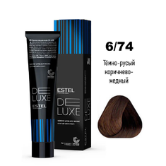ESTEL DE LUXE Краска д/волос 60мл    6/74 темно - русый коричнево - медный