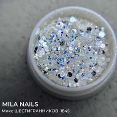 MILA NAILS Микс Шестигранников ШИК 2  1845  СЕРЕБРО