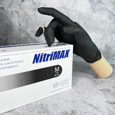 NITRIMAX Перчатки нитриловые ЧЕРНЫЕ  M  100шт
