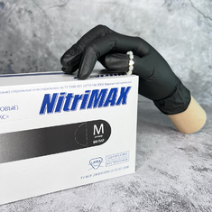 NITRIMAX Перчатки нитриловые ЧЕРНЫЕ плотные  M  100шт